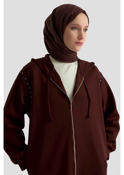Taş Detaylı Örme Kap 25KD4028 Bordo