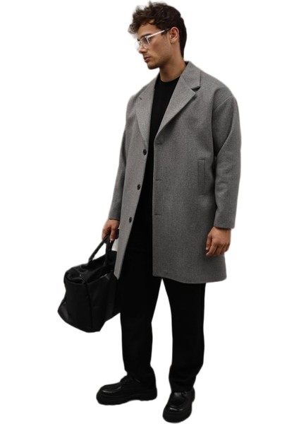 Kaşe Erkek Kaban Gri