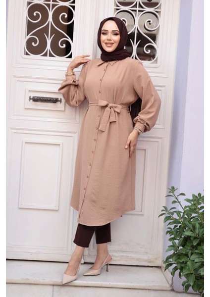Düğmeli Bisküvi Tesettür Tunik 32172BS fiyatları