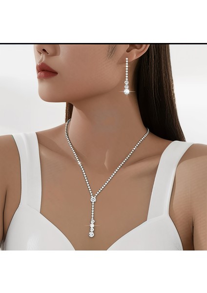 3 Adet Kadın Moda Takı Seti Gündelik Giyim Için Gümüş Kaplama fiyatları