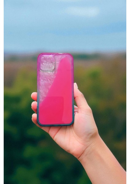 Iphone 12 / 12 Pro Uyumlu Neon Bumper Parlayan Fosforlu Pembe Sulu Kılıf fiyatları