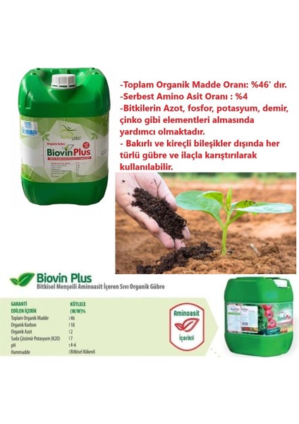 Bitkisel Amino Asit Organik Sıvı Gübre 20 Litre