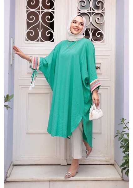 Yarasa Kol Yeşil Tesettür Tunik 210048Y