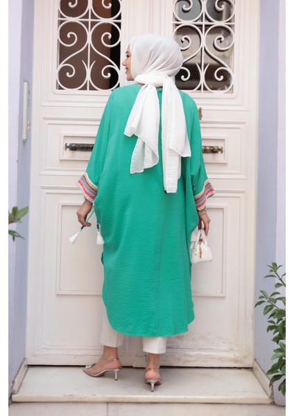 Yarasa Kol Yeşil Tesettür Tunik 210048Y modelleri