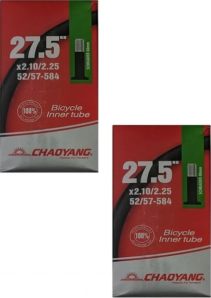 27,5 Jant 27,5x2.10/2.25 (52/57-584) Bisiklet Iç Lastiği Av 48 mm Kalın Sibop Kutulu x 2 Adet