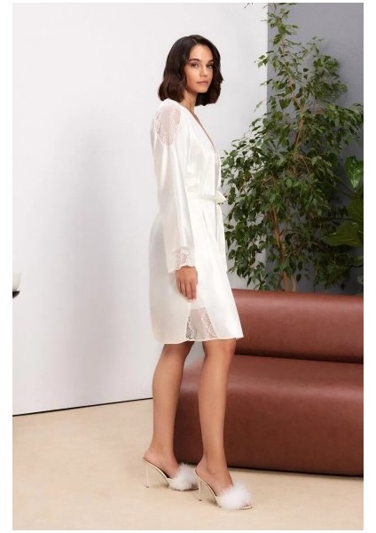 Saten Dantelli Kadın Gecelik ve Sabahlık Takımı - 4500 fırsatları