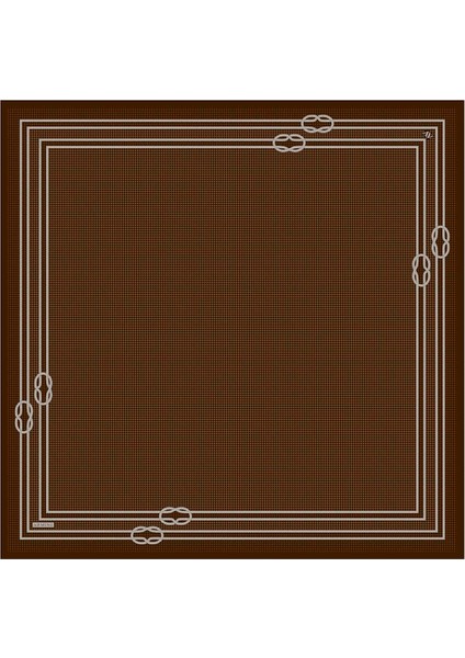 Klasik Desenli Saf Ipek Twill Eşarp 9404D 84