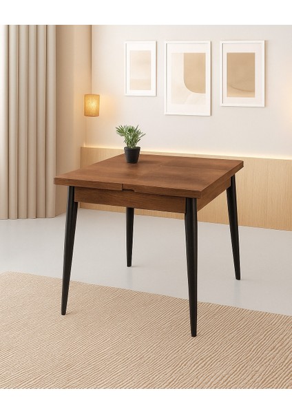 Yanlardan Açılır Büyüyen Yemek Masası Ceviz 75X80CM Sadece Masa Fiyatıdır fiyatları