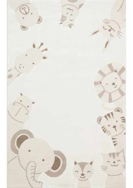 Bambino BMB04 Cream Beige Yumuşacık Dokulu Pastel Renklere Sahip Çocuk Halısı