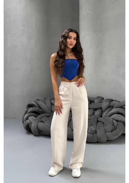 Kadın Yüksek Bel Wide Leg Bol Paça Rahat Kalıp Palazzo Pantolon fiyatları