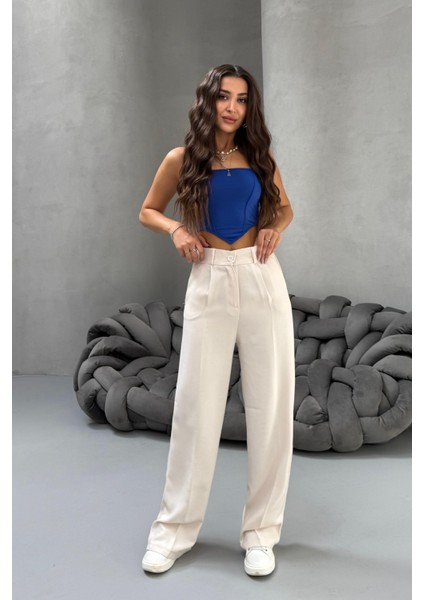 Kadın Yüksek Bel Wide Leg Bol Paça Rahat Kalıp Palazzo Pantolon modelleri