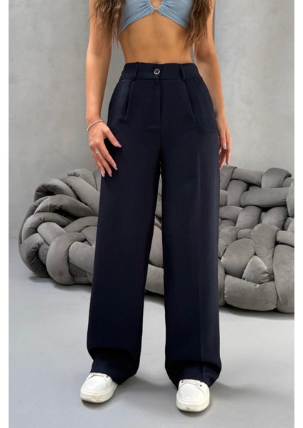 Kadın Yüksek Bel Wide Leg Bol Paça Rahat Kalıp Palazzo Pantolon fiyatları
