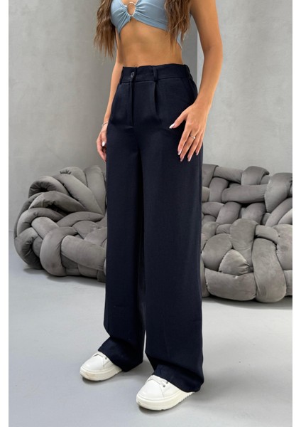 Kadın Yüksek Bel Wide Leg Bol Paça Rahat Kalıp Palazzo Pantolon fiyatları
