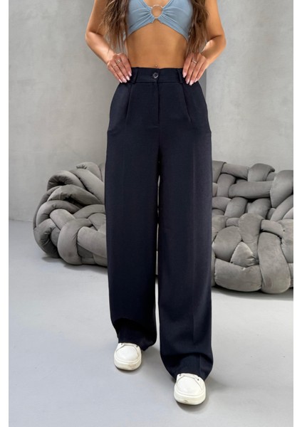 Kadın Yüksek Bel Wide Leg Bol Paça Rahat Kalıp Palazzo Pantolon modelleri