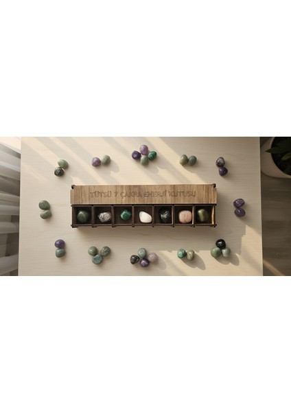 Tütsü 7 Çakra Enerji Kutusu – Doğal Kristal Taş Seti, Meditasyon ve Enerji Dengeleme, Şifa Taşları fiyatları