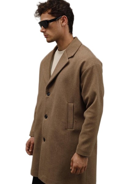 Kaşe Erkek Kaban Kanverengi