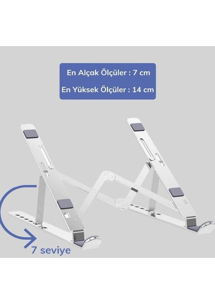Metal Ayarlanabilir Dizüstü Destek Tabanı Tamamen Katlanabilir Taşınabilir Laptop Yükseltici fiyatları