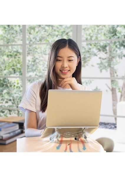 Metal Ayarlanabilir Dizüstü Destek Tabanı Tamamen Katlanabilir Taşınabilir Laptop Yükseltici indirimleri