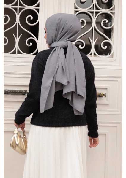 Tüylü Siyah Tesettür Triko Hırka 86041S modelleri