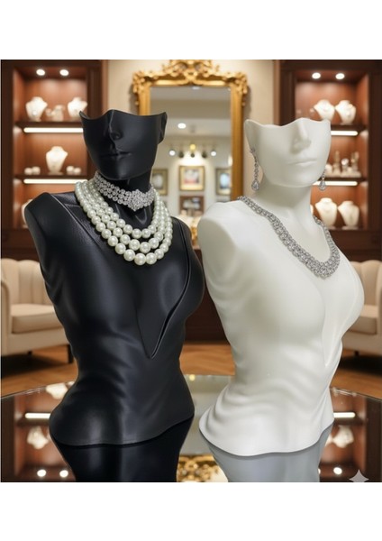 2'li Manken Set, Dekoratif Takı Mankeni, Takı Standı, Takı Organizeri, Kolye Küpe Sergileme Standı fiyatları