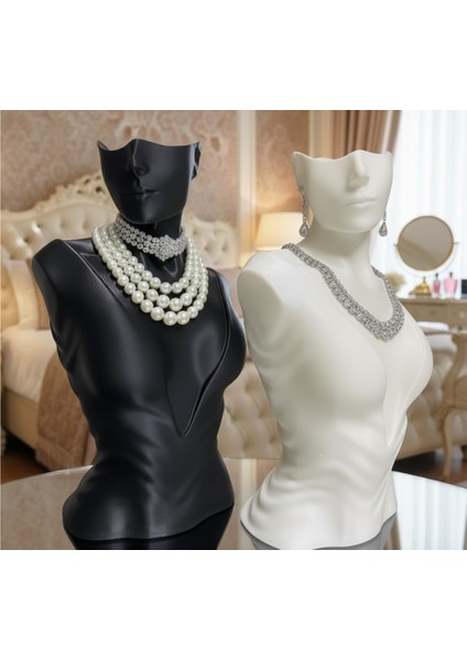 2'li Manken Set, Dekoratif Takı Mankeni, Takı Standı, Takı Organizeri, Kolye Küpe Sergileme Standı fırsatları