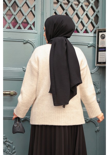 Koyu Bej Tesettür Triko Kazak Tunik 87181BEJ modelleri