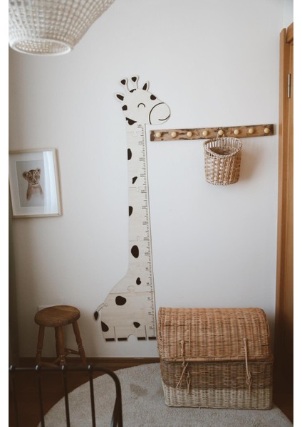 Zürafa Ahşap Puzzle Boy Ölçüm Cetveli