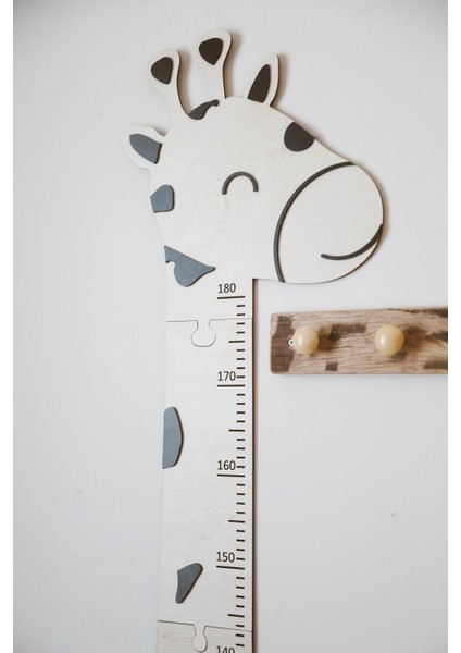 Zürafa Ahşap Puzzle Boy Ölçüm Cetveli modelleri