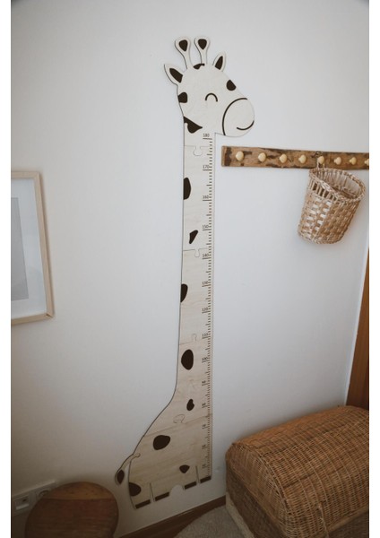 Zürafa Ahşap Puzzle Boy Ölçüm Cetveli fırsatları