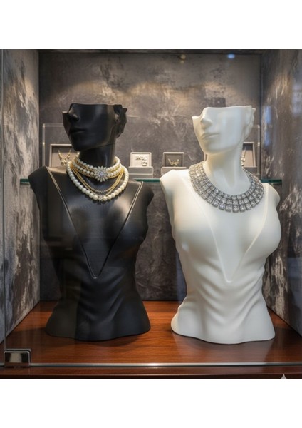 2'li Manken Set, Dekoratif Takı Mankeni, Takı Standı, Takı Organizeri, Kolye Küpe Sergileme Standı indirimleri