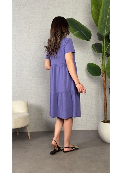 Kadın Kısa Kollu V Yakalı Viskon Elbise fiyatları