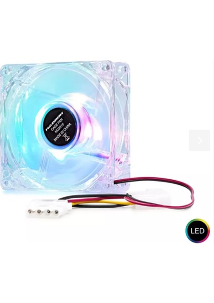 HDX1516 8cm Kasa Fanı 4pin LED Transparent