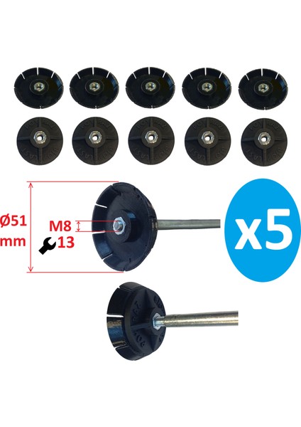 Sosis Silikon Tabancası Esnek Itici Yedek Parça M8 - 5 Adet