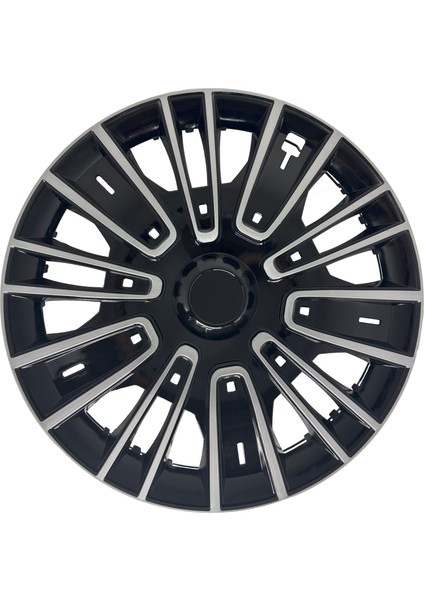 Peugeot Bütün Modelleri Için Uyumlu 16" Inç Gri-Siyah 4 Adet Jant Kapağı ( Partner 301 Rifter Vb. ) modelleri