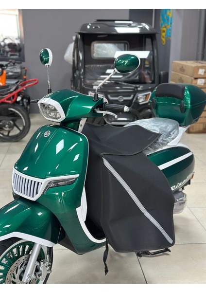 Scooter Fosforlu Kışlık El Kılıfı (Su Geçirmez Karbon Kumaş) ve Dizlik Koruma