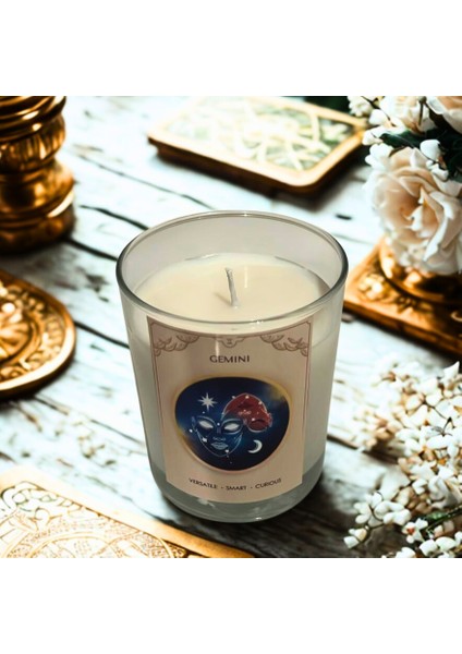 Ikizler Burcu Mum – Vanilya Kokulu Soya Mum | Scented Gemini Candle – Vanilla Soy Wax – Handmade fiyatları