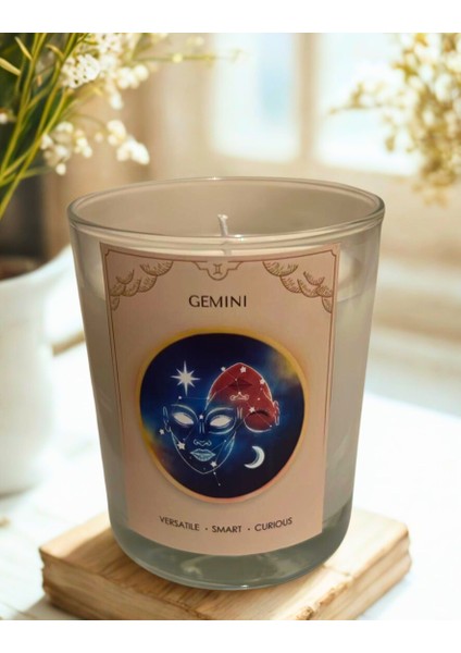 Ikizler Burcu Mum – Vanilya Kokulu Soya Mum | Scented Gemini Candle – Vanilla Soy Wax – Handmade modelleri