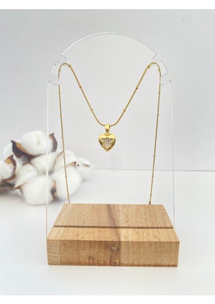 Taşlı Açılır Kalp Çelik Kolye fiyatları