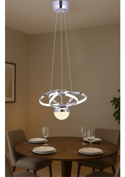 Parla Modern Krom Cam Avize Yatak Odası - Hol - Salon