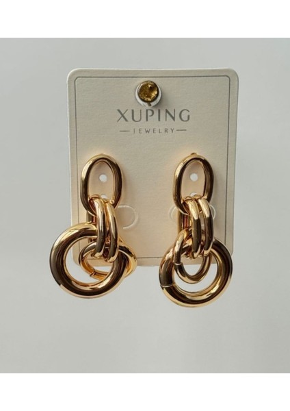 Xuping Çelik Gold Retro Tarz Kadın Halka Küpe modelleri