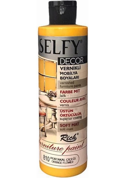 Selfy Decor Vernikli Boya 240 Cc. 810 Portakal Çiçeği
