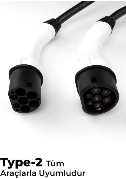 22KW Tip 2 5m Şarj Kablosu + Su Geçirmez Taşıma Çantası Seti | 32A Trifaze