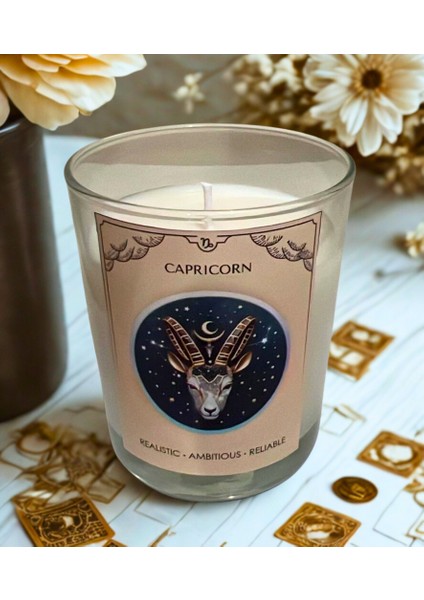 Oğlak Burcu Mum – Vanilya Kokulu Soya Mum | Scented Capricorn Candle – Vanilla Soy Wax – Handmade fiyatları