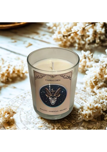 Oğlak Burcu Mum – Vanilya Kokulu Soya Mum | Scented Capricorn Candle – Vanilla Soy Wax – Handmade modelleri