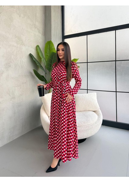 Optik Illüzyonlu Küp Desen Gömlek Elbise fiyatları