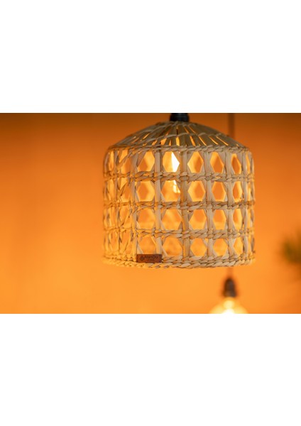 %100 El Yapımı Doğal Hasır Avize – 29X26 cm | Dekoratif Sarkıt Avize | Salon, Mutfak Aydınlatma | E 27 Uyumlu Duy Hediyeli modelleri