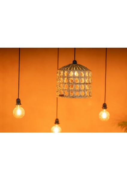 %100 El Yapımı Doğal Hasır Avize – 29X26 cm | Dekoratif Sarkıt Avize | Salon, Mutfak Aydınlatma | E 27 Uyumlu Duy Hediyeli fırsatları