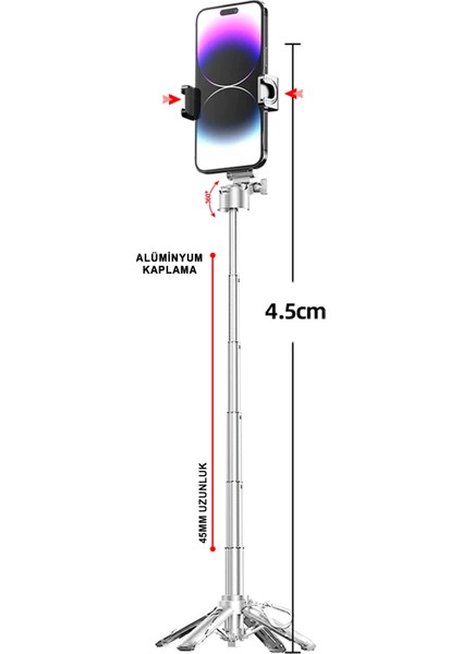 Magsafe Uyumlu Bluetooth Kumandalı Selfie Çubuğu & tripod fiyatları