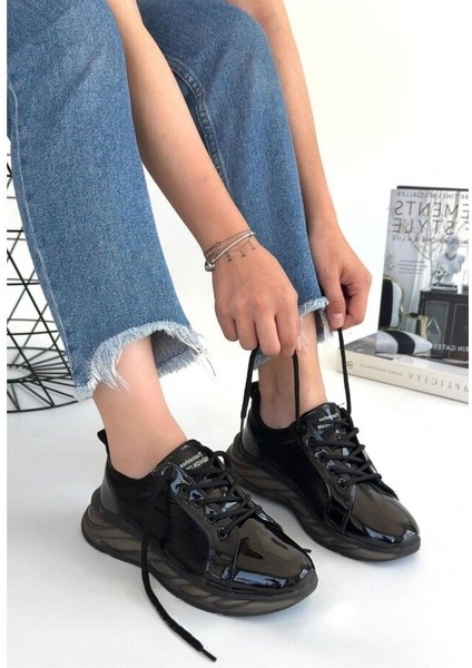 Siyah Rugan Gri Taban Spor Ayakkabı 259688 38