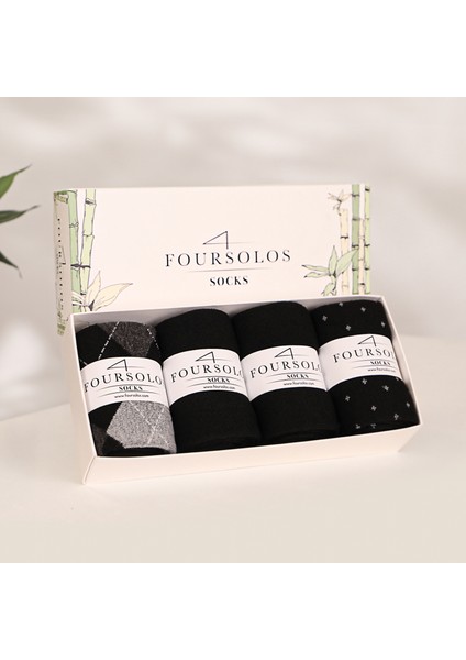 Foursolos 4’lü Bambu Business Erkek Çorap – Nefes Alabilir, Terletmez, Takım Elbise & İş Çorabı – Siyah fiyatları
